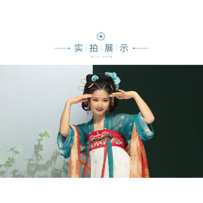 Traditional Chinese Print Costume Set