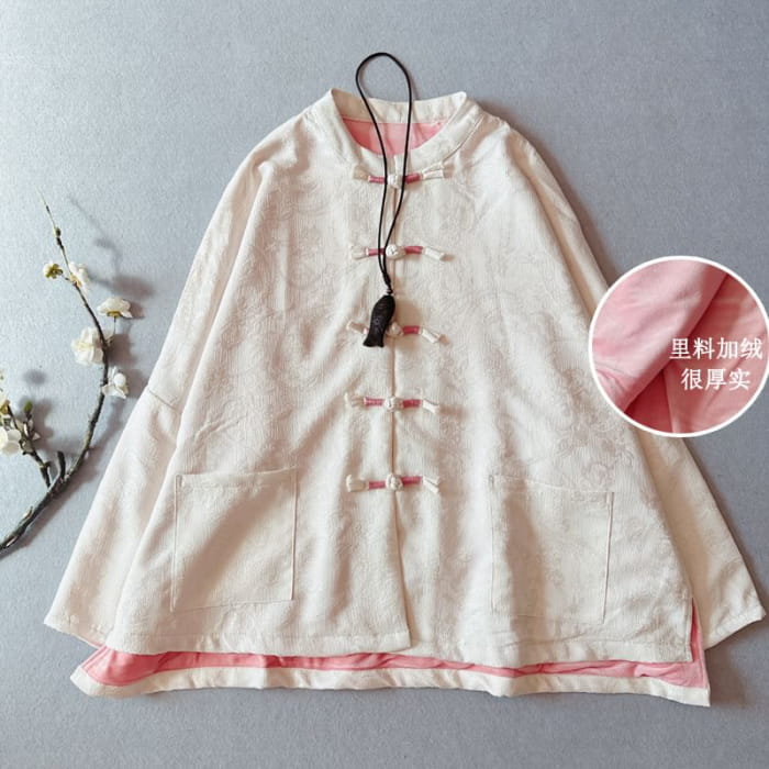 Traditional Chinese Print Frog Buttoned Jacket