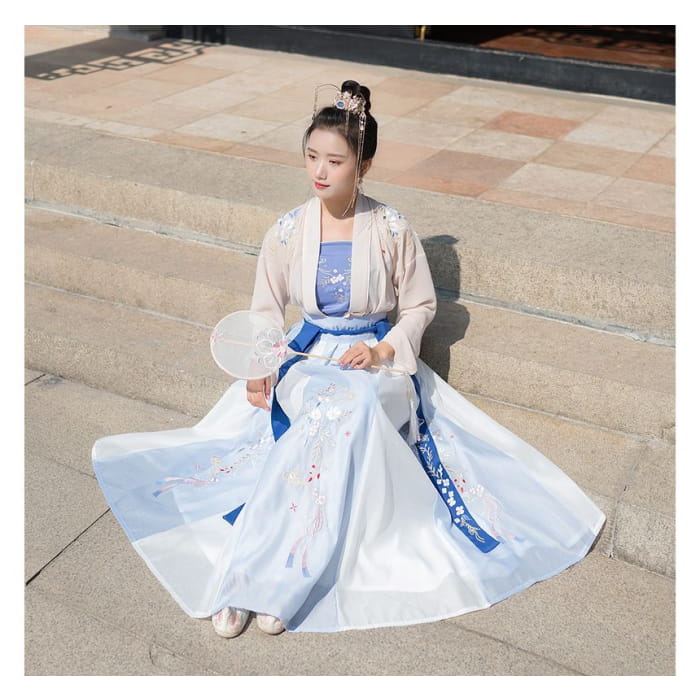 Traditional Chinese Set: Open Front Jacket + Camisole Top