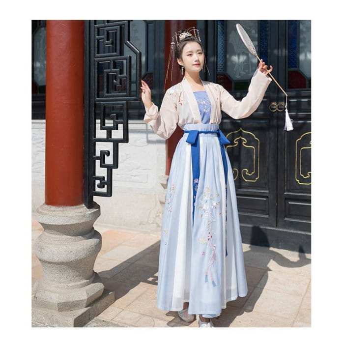 Traditional Chinese Set: Open Front Jacket + Camisole Top