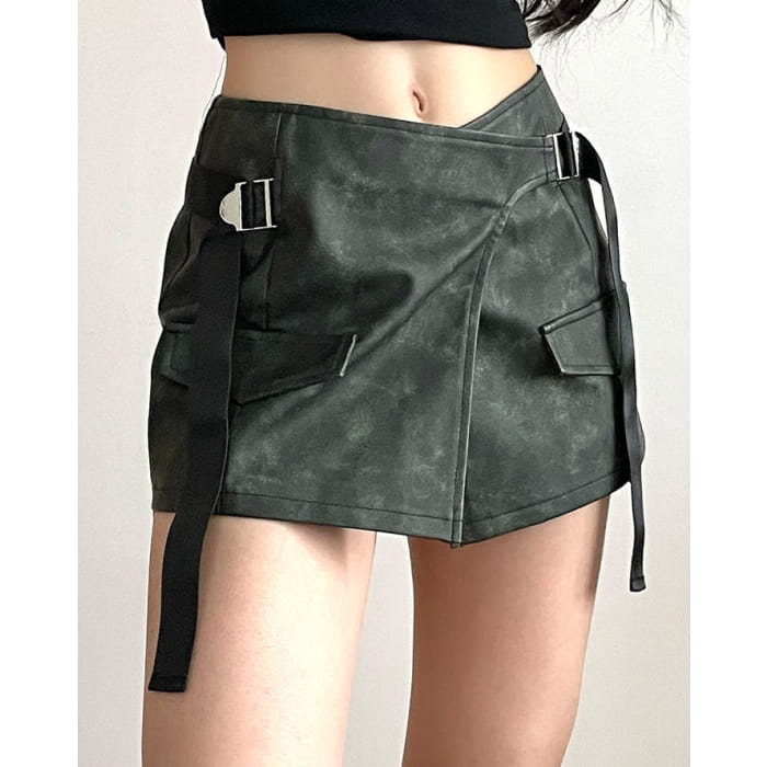 Trendy Belt Wrap Skirt