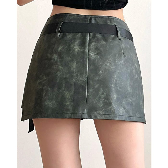 Trendy Belt Wrap Skirt