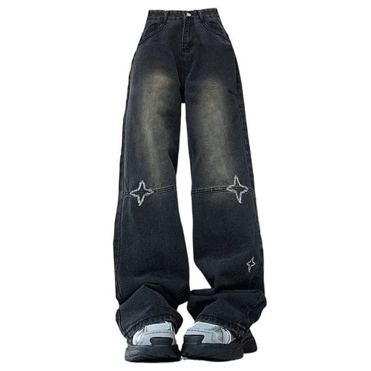 Trendy Star Black Jeans - S