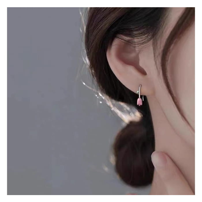 Tulip Glaze Alloy Stud Earring