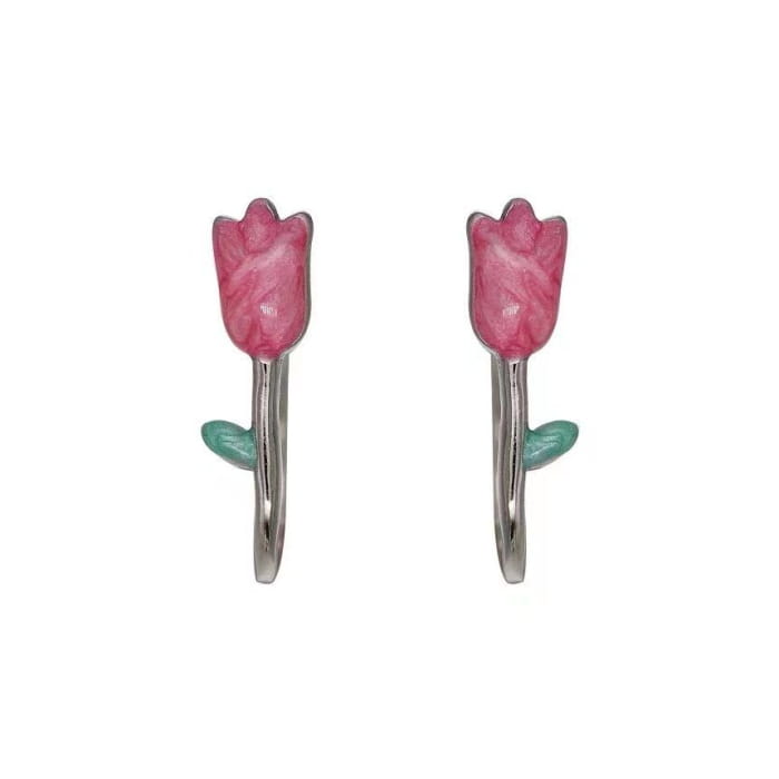 Tulip Glaze Alloy Stud Earring