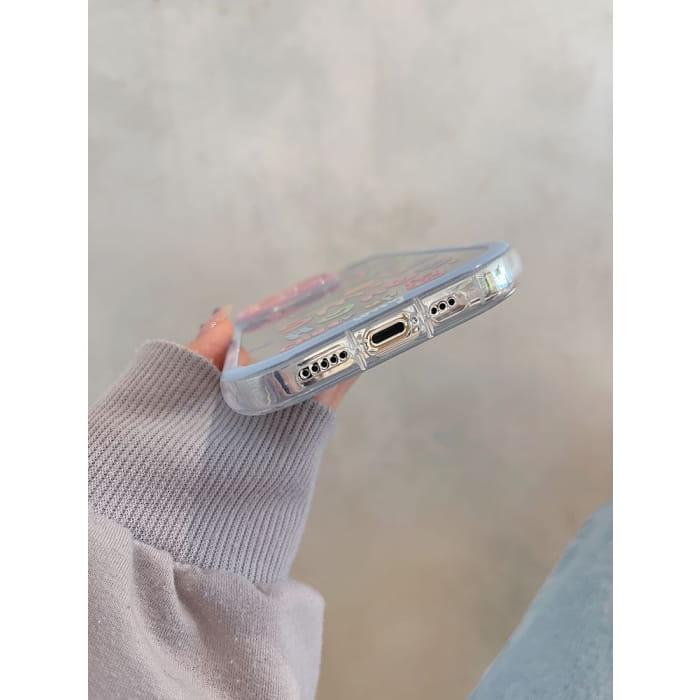 Tulip Lettering Mirrored Phone Case