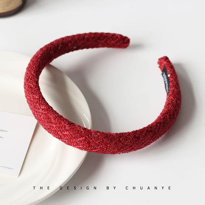 Tweed Headband - 03 - Red / One Size