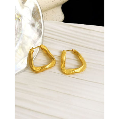 Twisted Geometric Alloy Hoop Earring