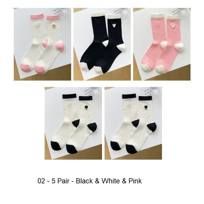 Two Tone Crew Socks Set