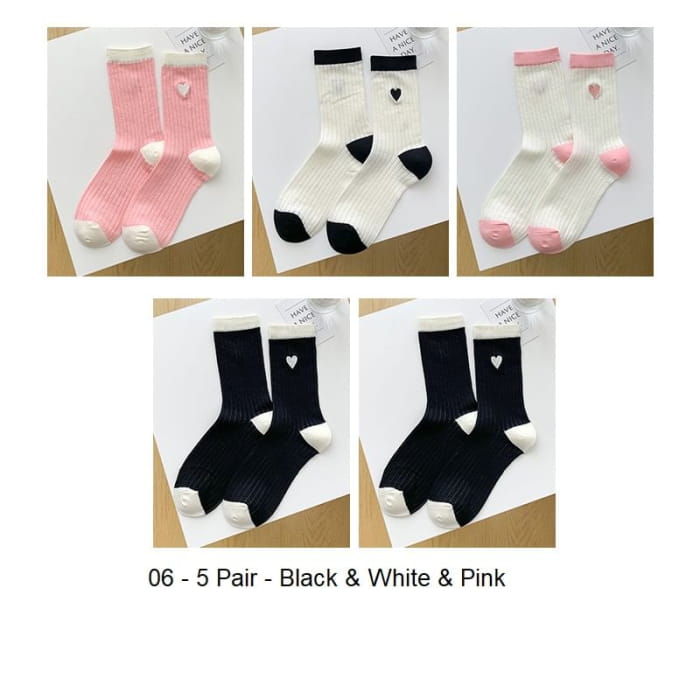 Two Tone Crew Socks Set