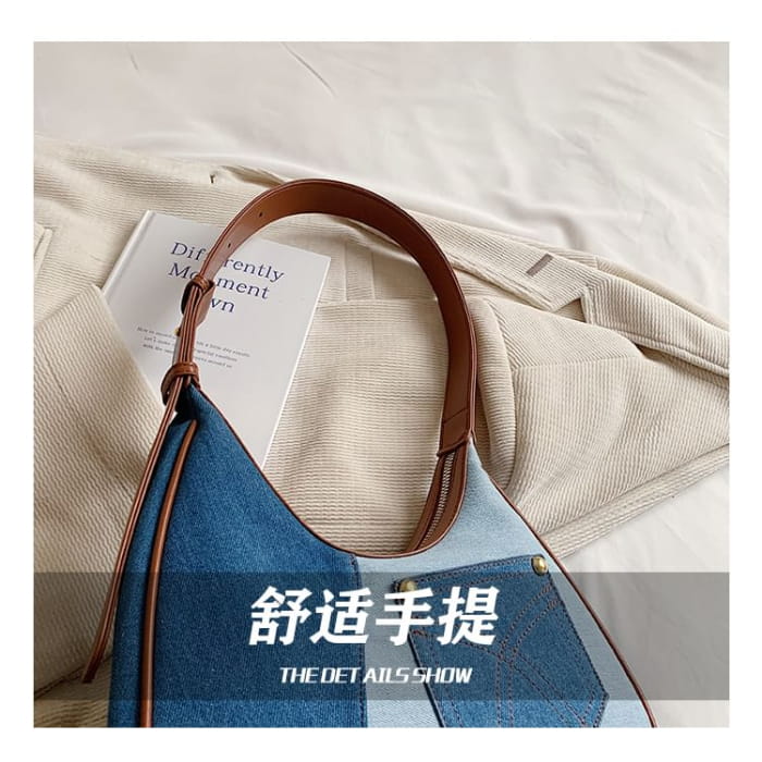 Two Tone Denim Shoulder Bag