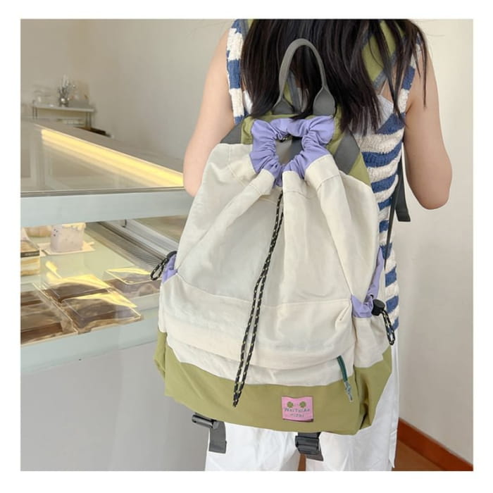 Two Tone Multi-Pocket Backpack