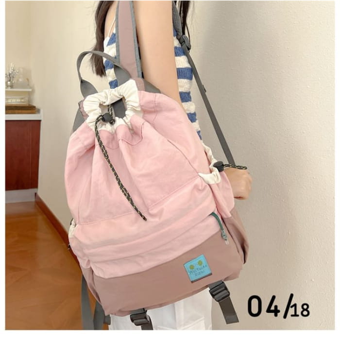 Two Tone Multi-Pocket Backpack