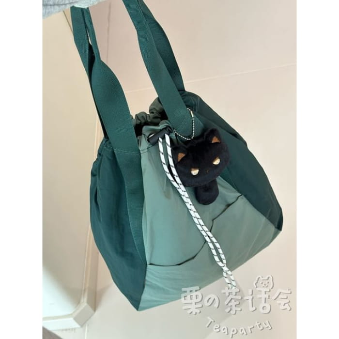 Two Tone Nylon Backpack / Bag Charm / Set - With Cat