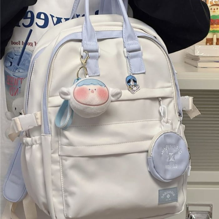 Two-Tone Top Handle Backpack / Charm / Set