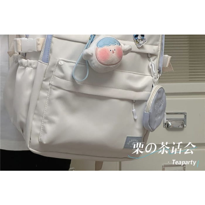 Two-Tone Top Handle Backpack / Charm / Set