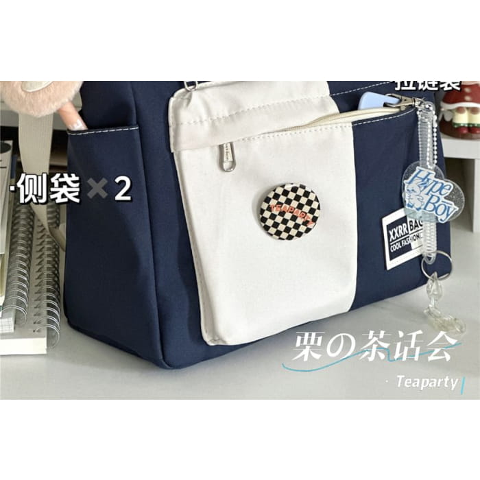 Two Tone Tote Bag / Charm / Set