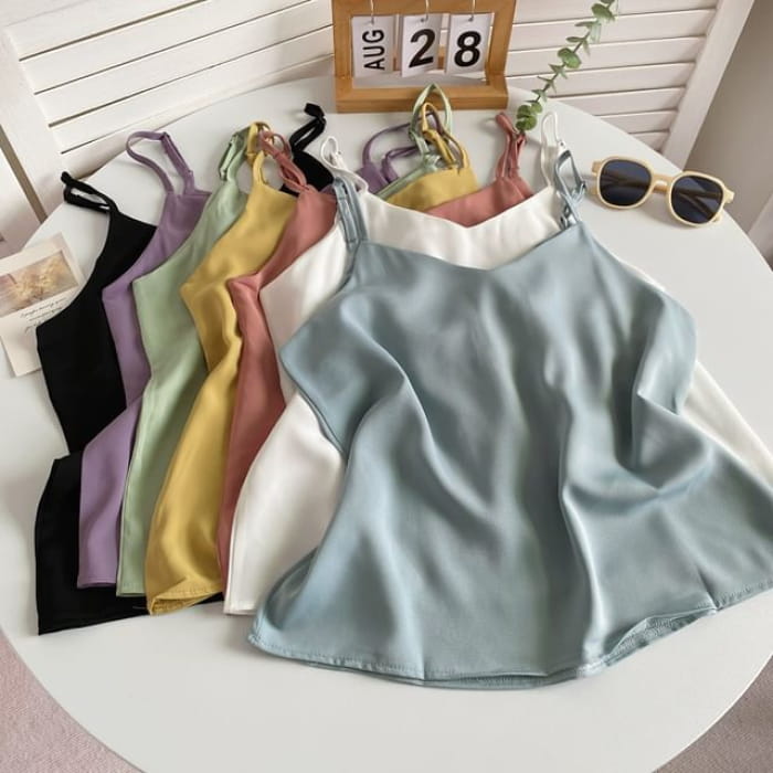 V-Neck Silky Camisole Top