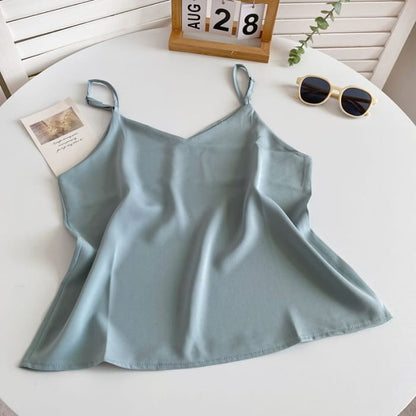 V-Neck Silky Camisole Top