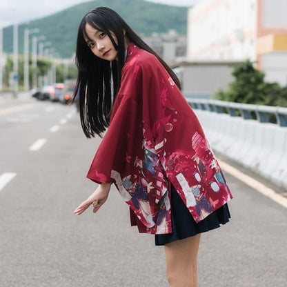 Vintage Anime Loose Cardigan Kimono Outerwear