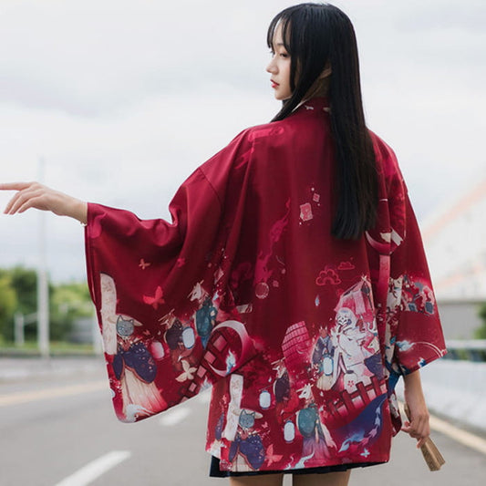 Vintage Anime Loose Cardigan Kimono Outerwear