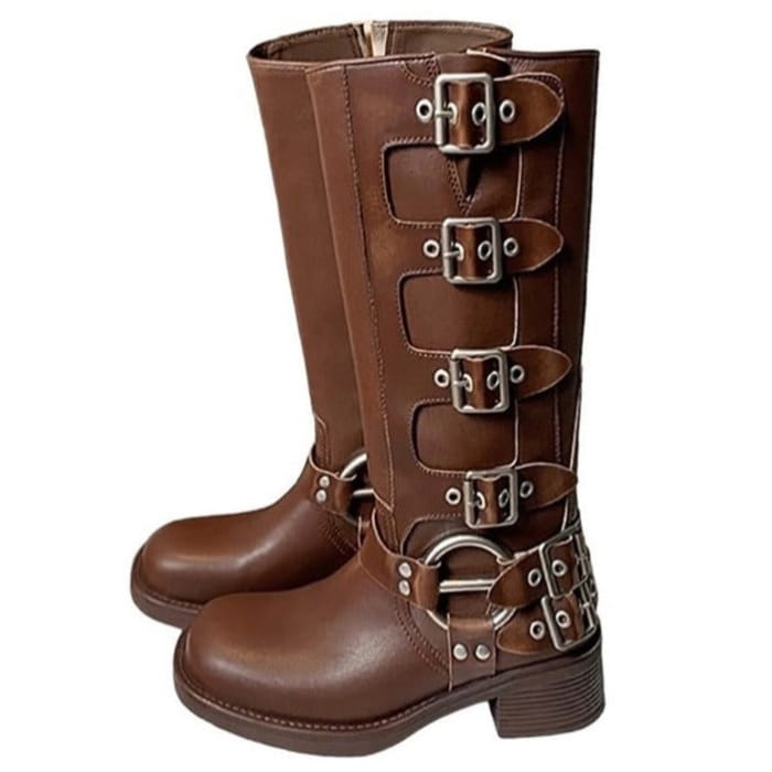 Vintage Buckle Boots - EU34 (US4.0) / Brown