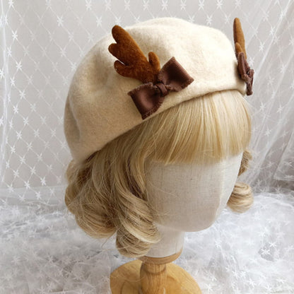 Vintage Deer Ears Lolita Beret Warm