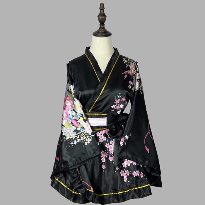 Vintage Flowers Print Kimono Costume