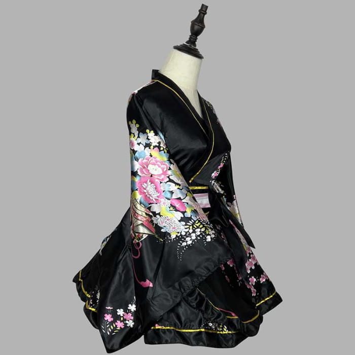 Vintage Flowers Print Kimono Costume