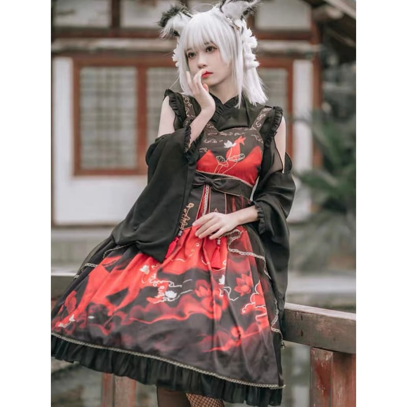 Vintage Fox and Cloud Dress - Modern Hanfu
