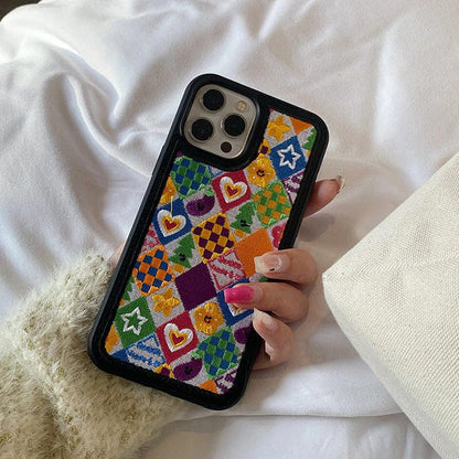 Vintage Heart Embroidery iPhone Case - IPhone