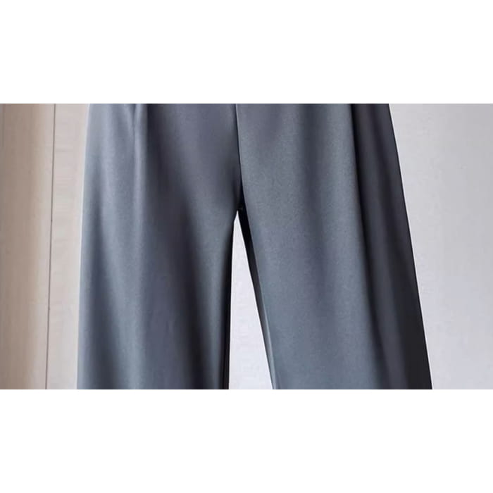 Waist Detail High Straight Leg Slacks