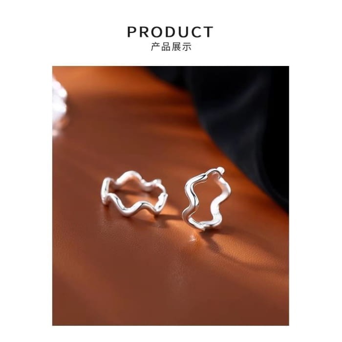 Wavy Alloy Hoop Earring