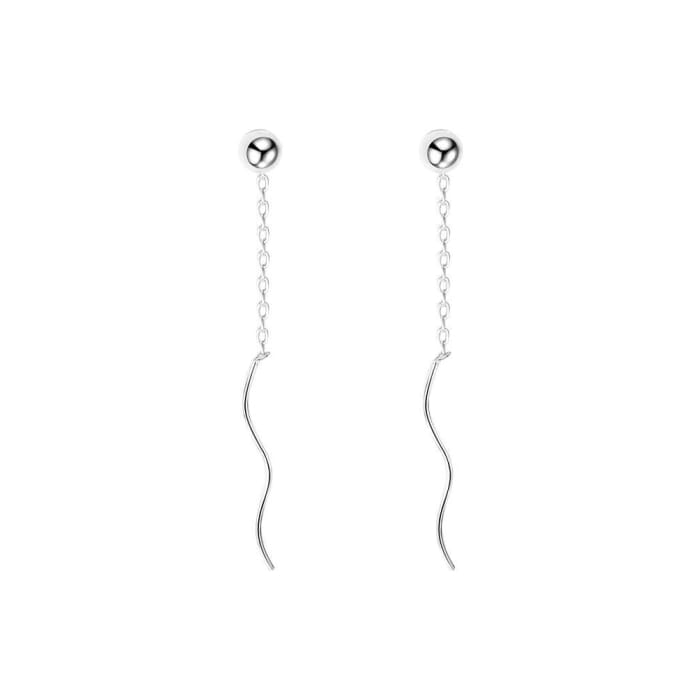 Wavy Sterling Silver Dangle Earring