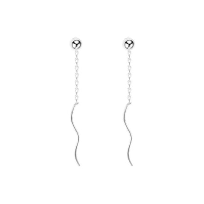 Wavy Sterling Silver Dangle Earring