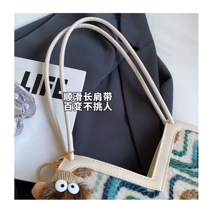 Wavy Striped Tote Bag / Charm / Set