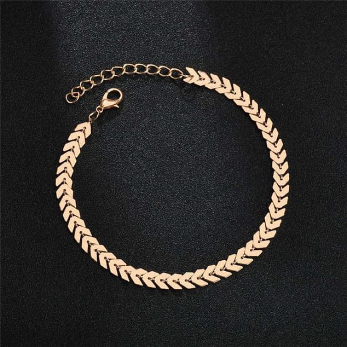 Wheat Alloy Anklet - Gold / One Size