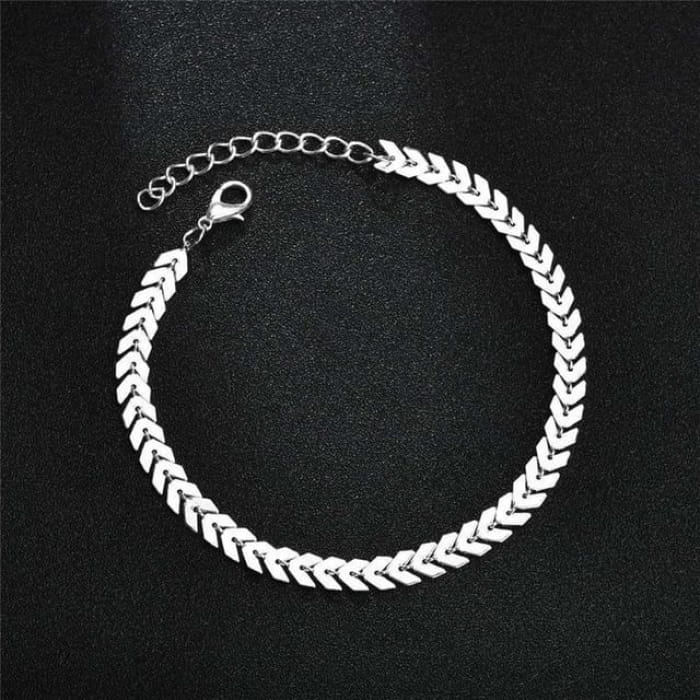 Wheat Alloy Anklet - Silver / One Size