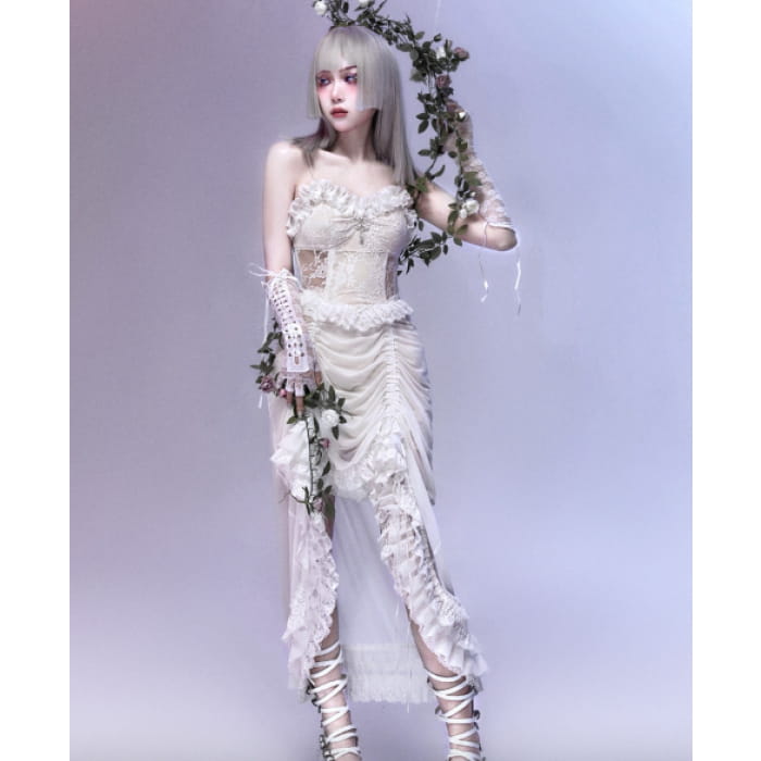 White Gothic Halloween Jumper Skirt - Lolita JSK