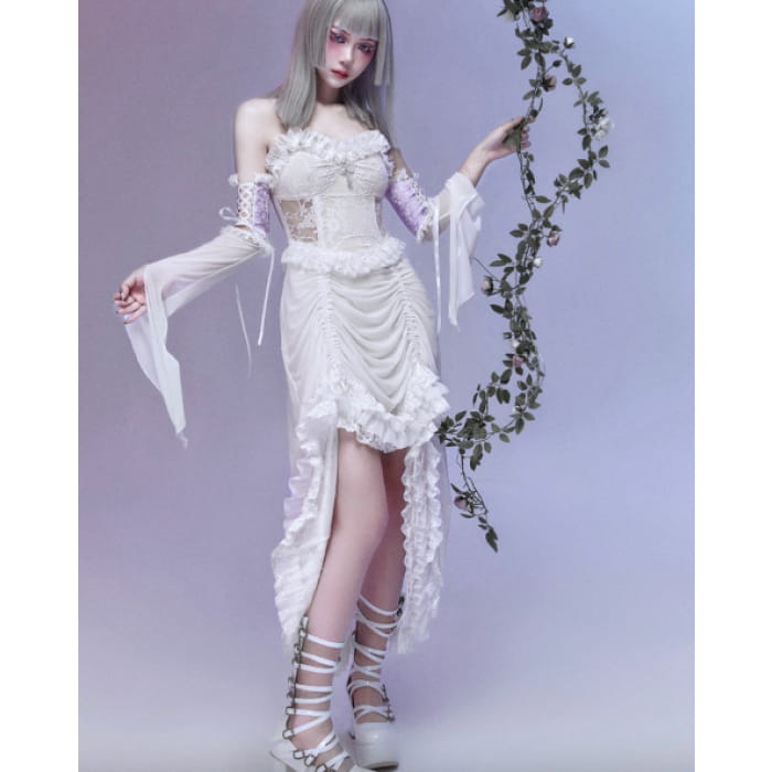 White Gothic Halloween Jumper Skirt - Lolita JSK