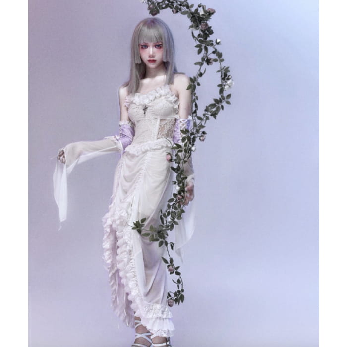 White Gothic Halloween Jumper Skirt - Lolita JSK