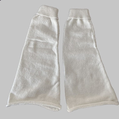 White Loose Knit Leg Warmers - One Size