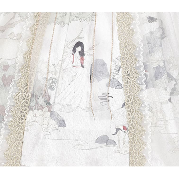 White Tang Dynasty Hanfu Dress - Modern Hanfu