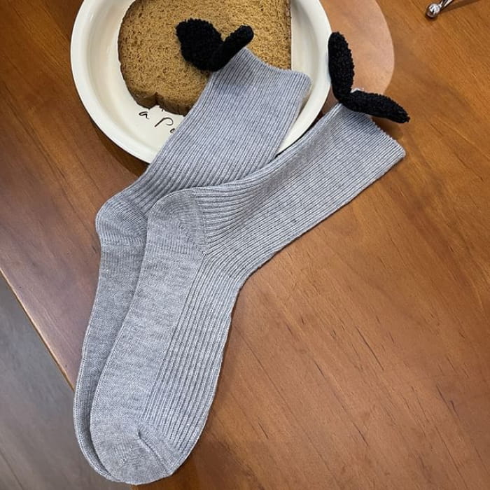 Wing Accent Socks - Gray / One Size