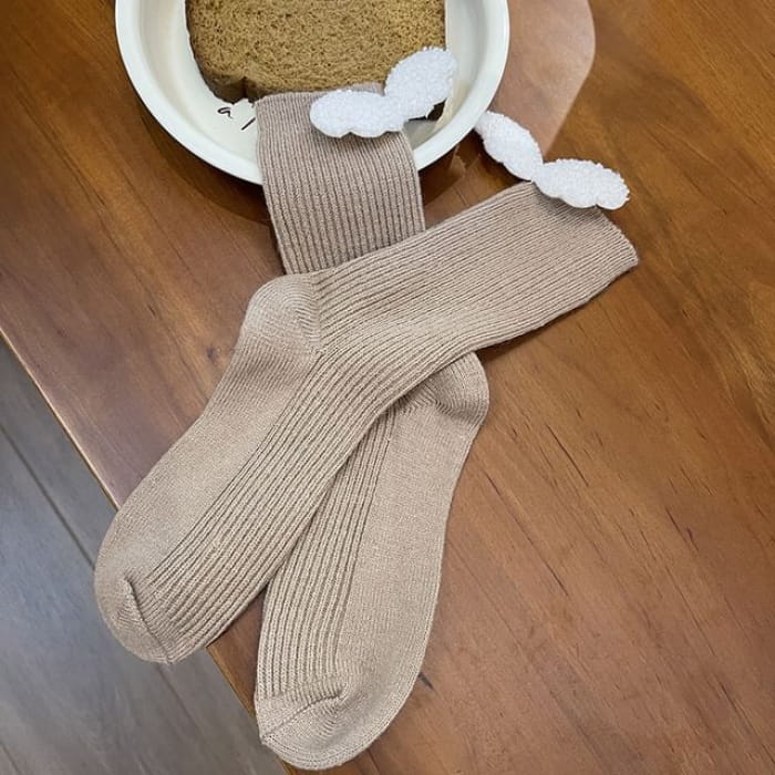 Wing Accent Socks - Khaki / One Size