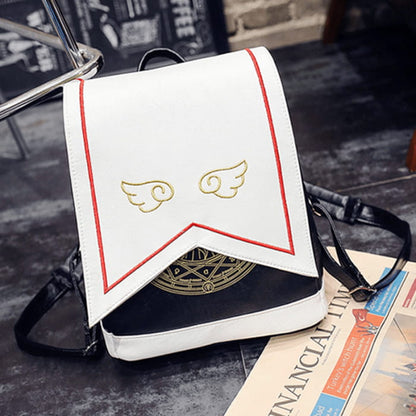 Wing Embroidery School Bags Cartoon - White / One Size