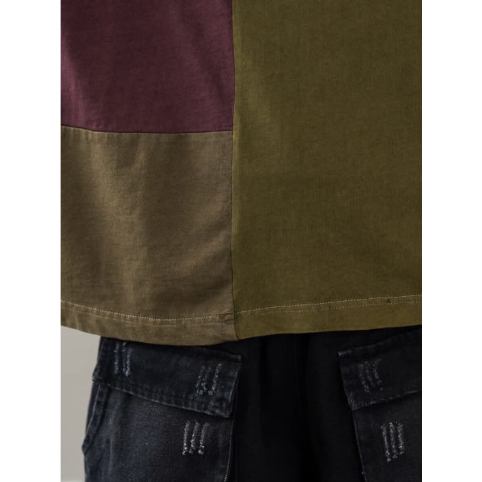 Women Casual Colorblock Cotton Pullover Shirt BN1014 - Tops