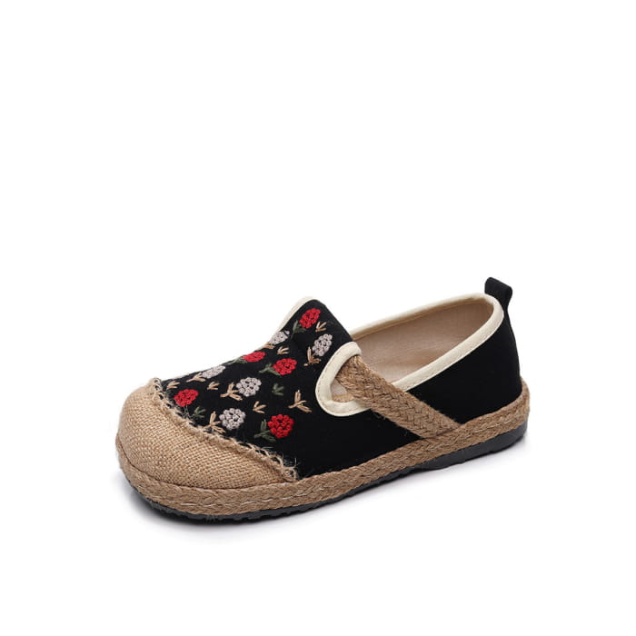 Women Summer Artsy Embroidery Linen Cotton Shoes BN1034
