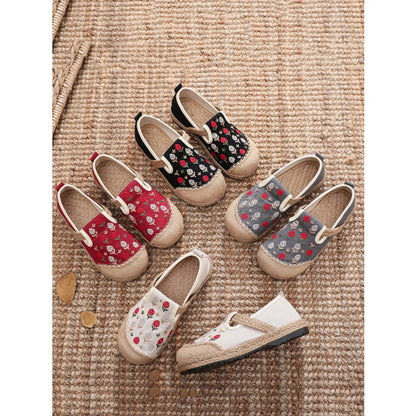 Women Summer Artsy Embroidery Linen Cotton Shoes BN1034