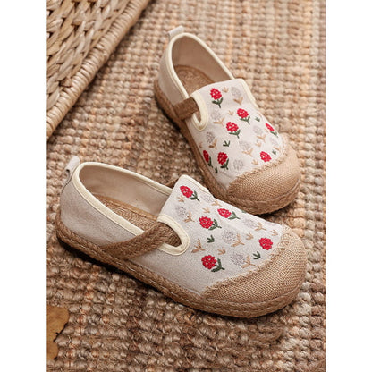 Women Summer Artsy Embroidery Linen Cotton Shoes BN1034